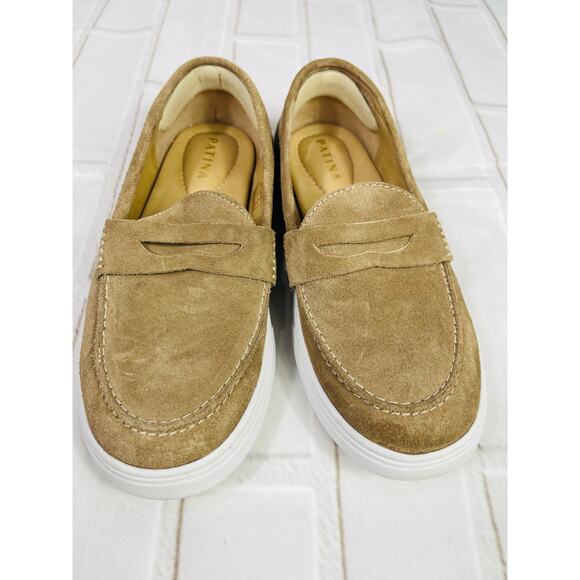 Patina tan suede leather loafers sz 7 - Picture 2 of 9